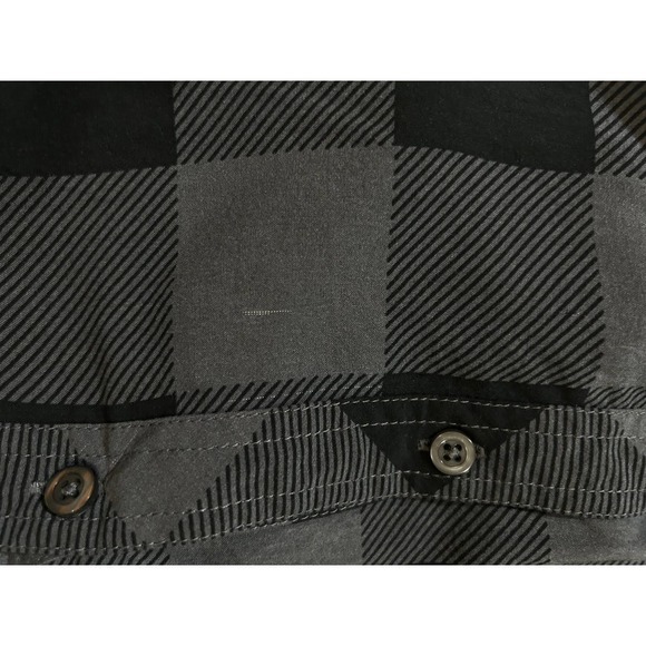 Torrid Buffalo Check Black Gray Long Sleeve Boho Shirt 4 Button Front Indie Blk - Picture 10 of 14